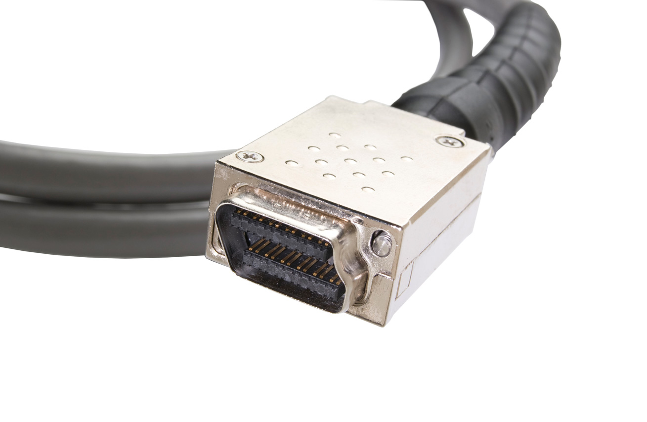 MRJ21™ High Speed Cable Assembly, 180° MRJ21 to Plug, 1GbE, 24-pair, CMP, gray 2111370-x