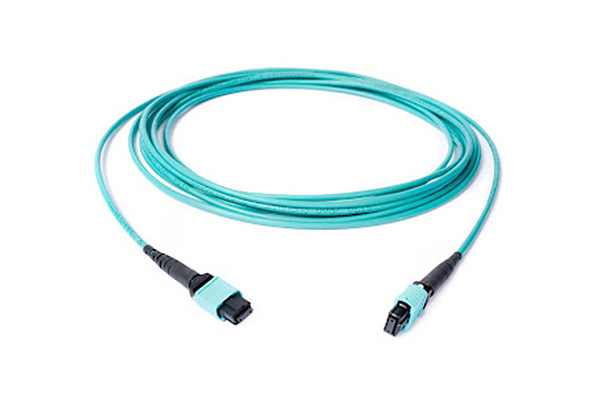 AMP MPO Fiber Optic Cable Assembly, MPO Trunk Cable, P/Flipped, OM3 50/125 μm XG, Aqua X-1568751-X