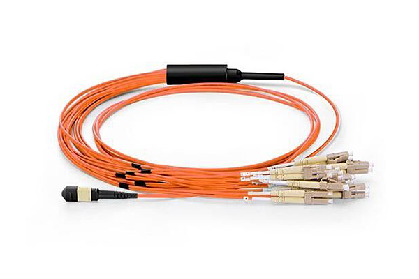 AMP MPO Fiber Optic Cable Assembly, Fan-Out MPO to 6x LC Duplex, OM1 62.5/125 μm, Orange X-1966425-X