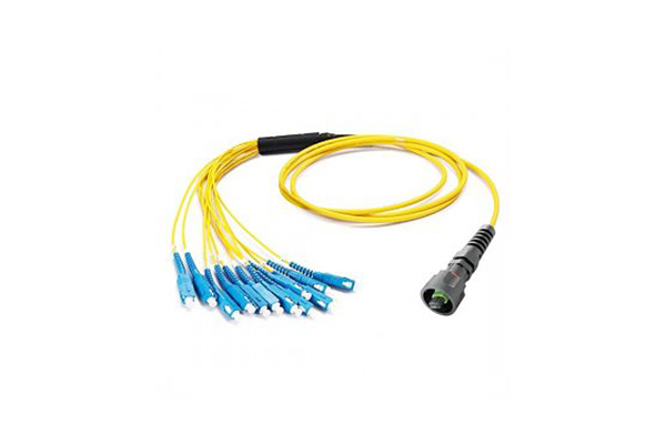 AMP MPO Fiber Optic Cable Assembly, Fan-Out MPO to 6x LC Duplex, OS1 9/125 μm, Yellow X-1966424-X