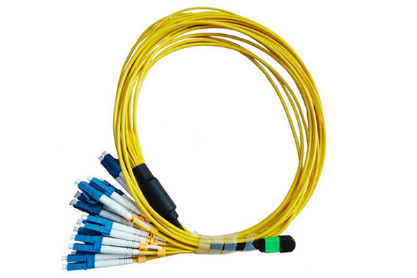 AMP MPO Fiber Optic Cable Assembly, Fan-Out MPO to 6x SC Duplex, OS1 9/125 μm, Yellow X-1966421-X